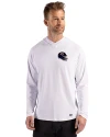 Chicago Bears NFL Helmet Cutter & Buck Prospect Recycled Featherlight Stretch Mens Hooded Pullover White Front Thumbnail Image