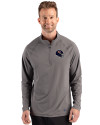 Chicago Bears NFL Helmet Cutter & Buck Prospect Recycled Featherlight Stretch Mens Big & Tall Quarter Zip Elemental Grey Front Thumbnail Image