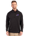 Buffalo Bills Cutter & Buck Prospect Recycled Featherlight Stretch Mens Big & Tall Quarter Zip Black Front Thumbnail Image