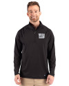 New York Giants Mono Cutter & Buck Prospect Recycled Featherlight Stretch Mens Big & Tall Quarter Zip Black Front Thumbnail Image