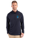 Minnesota Twins City Connect Cutter & Buck Prospect Recycled Featherlight Stretch Mens Big & Tall Quarter Zip Navy Blue Front Thumbnail Image