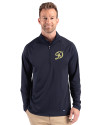 Los Angeles Dodgers City Connect- Cutter & Buck Prospect Recycled Featherlight Stretch Mens Big & Tall Quarter Zip Navy Blue Front Thumbnail Image