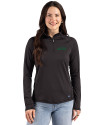 New York Jets Cutter & Buck Prospect Recycled Featherlight Stretch Womens Quarter Zip Black Front Thumbnail Image