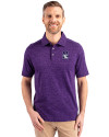 Northwestern Wildcats Cutter & Buck Advantage Tri-Blend Space Dye Mens Polo Dark College Purple Front Thumbnail Image