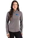 Seattle Seahawks Historic Cutter & Buck Prospect Recycled Featherlight Stretch Womens Quarter Zip Elemental Grey Front Thumbnail Image