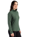 Philadelphia Eagles Historic -  Cutter & Buck Prospect Recycled Featherlight Stretch Womens Quarter Zip Hunter Green Side Thumbnail Image