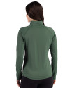 Philadelphia Eagles Historic -  Cutter & Buck Prospect Recycled Featherlight Stretch Womens Quarter Zip Hunter Green Back Thumbnail Image