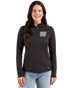New York Giants Historic Cutter & Buck Prospect Recycled Featherlight Stretch Womens Quarter Zip Black Front Thumbnail Image
