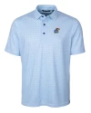Kansas Jayhawks Cutter & Buck Pike Double Dot Print Stretch Mens Big and Tall Polo Tour Blue Mannequin Thumbnail Image