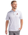 Alabama Crimson Tide Cutter & Buck Pike Double Dot Print Stretch Mens Big and Tall Polo Charcoal Front Thumbnail Image