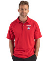 Toronto Blue Jays City Connect Cutter & Buck Prospect Recycled Featherlight Stretch Mens Sport Polo Red Front Thumbnail Image