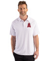 Los Angeles Angels City Connect Cutter & Buck Prospect Recycled Featherlight Stretch Mens Sport Polo White Front Thumbnail Image