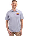 Colorado Rockies City Connect- Cutter & Buck Virtue Recycled Stripe Featherlight Pique Mens Polo Hyacinth Front Thumbnail Image