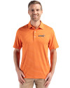 Houston Astros City Connect- Cutter & Buck Forge Recycled Fine Line Stripe Four-Way Stretch Mens Polo College Orange/White Front Thumbnail Image