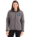Charlotte FC Cutter & Buck Cascade Epic Comfort Recycled Sherpa Fleece Womens Full Zip Jacket Elemental Grey/Black Front Thumbnail Image