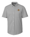 Iowa State Cyclones Cutter & Buck Advantage Tri-Blend Pique Short Sleeve Knitted Mens Button Down Polished Medium Gray Mannequin Thumbnail Image