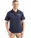 New England Patriots Rivalries Cutter & Buck Coastline Recycled Double Peached Mens Polo Navy Blue Front Thumbnail Image