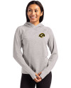 Los Angeles Rams Rivalries Cutter & Buck Adapt Recycled Soft Knit Stretch Womens Hooded Pullover Polished Heather Front Thumbnail Image