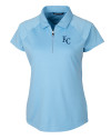 Kansas City Royals Cutter & Buck Forge Stretch Womens Short Sleeve Polo Atlas Light Blue Mannequin Thumbnail Image