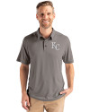Kansas City Royals Cutter & Buck Coastline Recycled Double Peached Mens Polo Elemental Grey Front Thumbnail Image