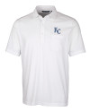 Kansas City Royals Cutter & Buck Advantage Tri-Blend Jersey Mens Big and Tall Pocket Polo White Mannequin Thumbnail Image