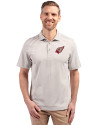 Arizona Cardinals Rivalries Cutter & Buck Virtue Recycled Stripe Featherlight Pique Mens Polo Polished Medium Gray Front Thumbnail Image