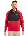 Arizona Cardinals Rivalries Cutter & Buck Adapt Recycled Soft Knit Stretch Mens Hybrid Quarter Zip Pullover  Cardinal Red/Black Front Thumbnail Image