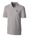 Kansas City Royals Cutter & Buck Forge Stretch Mens Big and Tall Polo Polished Medium Gray Mannequin Thumbnail Image