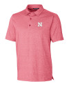 Nebraska Cornhuskers Cutter & Buck Forge Heathered Stretch Mens Polo Cardinal Red Heather Mannequin Thumbnail Image