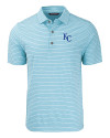 View image 3: Kansas City Royals Cutter & Buck Forge Recycled Heather Stripe Four-Way Stretch Mens Big & Tall Polo Atlas Heather Mannequin