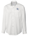 Kansas City Royals Cutter & Buck Epic Easy Care Fine Twill Mens Big and Tall Dress Shirt White Mannequin Thumbnail Image