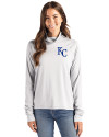Kansas City Royals Cutter & Buck Coastline Recycled Double Peached Womens Funnel Neck Pullover CONCRETE Front Thumbnail Image