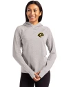 Los Angeles Rams Rivalries Cutter & Buck Adapt Recycled Soft Knit Stretch Womens Hooded Pullover Polished Heather Front Thumbnail Image