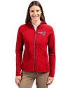 New England Patriots Rivalries Cutter & Buck Adapt Recycled Soft Knit Stretch Womens Hybrid Full Zip Jacket Red Front Thumbnail Image