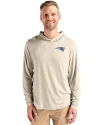 New England Patriots Rivalries Cutter & Buck Coastline Recycled Double Peached Mens Hooded Pullover Wheat Front Thumbnail Image