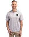 Tennessee Titans Mono -  Cutter & Buck Virtue Recycled Micro Stripe Featherlight Pique Mens Big & Tall Polo Polished/White Front Thumbnail Image