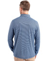 Tennessee Titans Mono -  Cutter & Buck Virtue Recycled Micro Stripe Featherlight Pique Mens Big & Tall Quarter Zip Pullover Atlas/Navy Blue Back Thumbnail Image
