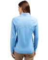 Tennessee Titans Mono -  Cutter & Buck Adapt Recycled Soft Knit Stretch Womens Half Zip Pullover Atlas Light Blue Back Thumbnail Image