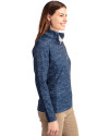 Tennessee Titans Americana -  Cutter & Buck Traverse Recycled Smooth Stretch Womens Camo Quarter Zip Pullover Navy Blue Side Thumbnail Image