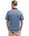 Tennessee Titans Mono -  Cutter & Buck Virtue Recycled Micro Stripe Featherlight Pique Mens Polo Atlas/Navy Blue Back Thumbnail Image