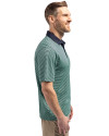 Tennessee Titans Mono -  Cutter & Buck Virtue Recycled Micro Stripe Featherlight Pique Mens Polo Fresh Mint/Navy Blue Side Thumbnail Image