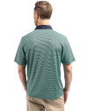 Tennessee Titans Mono -  Cutter & Buck Virtue Recycled Micro Stripe Featherlight Pique Mens Polo Fresh Mint/Navy Blue Back Thumbnail Image