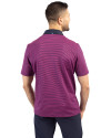 Tennessee Titans Mono -  Cutter & Buck Virtue Recycled Micro Stripe Featherlight Pique Mens Polo Gelato/Navy Blue Back Thumbnail Image
