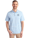 Tennessee Titans Mono -  Cutter & Buck Virtue Recycled Stripe Featherlight Pique Mens Polo Atlas Light Blue Front Thumbnail Image