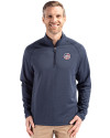 Tennessee Titans Americana -  Cutter & Buck Peshastin Recycled GridFleece Mens Half Zip Pullover​ Navy Blue Heather Front Thumbnail Image