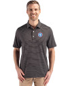 View image 4: Tennessee Titans -  Cutter & Buck Forge Recycled Fine Line Stripe Four-Way Stretch Mens Polo Black/White Front