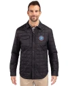 Tennessee Titans -  Cutter & Buck Rainier Recycled Insulated Puffer Mens Full Zip Shirt Jacket Black Front Thumbnail Image