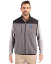 Tennessee Titans -  Cutter & Buck Cascade Epic Comfort Recycled Sherpa Fleece Mens Full Zip Vest Elemental Grey/Black Front Thumbnail Image