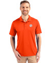 Clemson Tigers Cutter & Buck Prospect Eco Textured Stretch Recycled Mens Short Sleeve Polo College Orange Front Thumbnail Image
