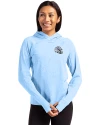 Tennessee Titans NFL Helmet -  Cutter & Buck Adapt Recycled Soft Knit Stretch Womens Hooded Pullover Atlas Heather Front Thumbnail Image